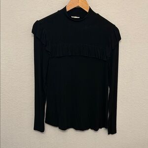 JODIFL Black Ruffle Detail Blouse
